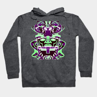 olmec totem in alien cyborg ecopop pattern Hoodie